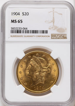 1904 $20 Liberty Liberty Double Eagle NGC MS65