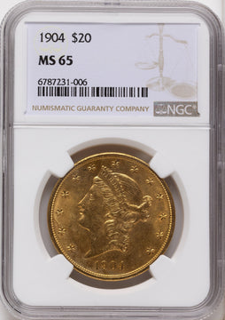 1904 $20 Liberty Liberty Double Eagle NGC MS65