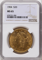 1904 $20 Liberty Liberty Double Eagle NGC MS65