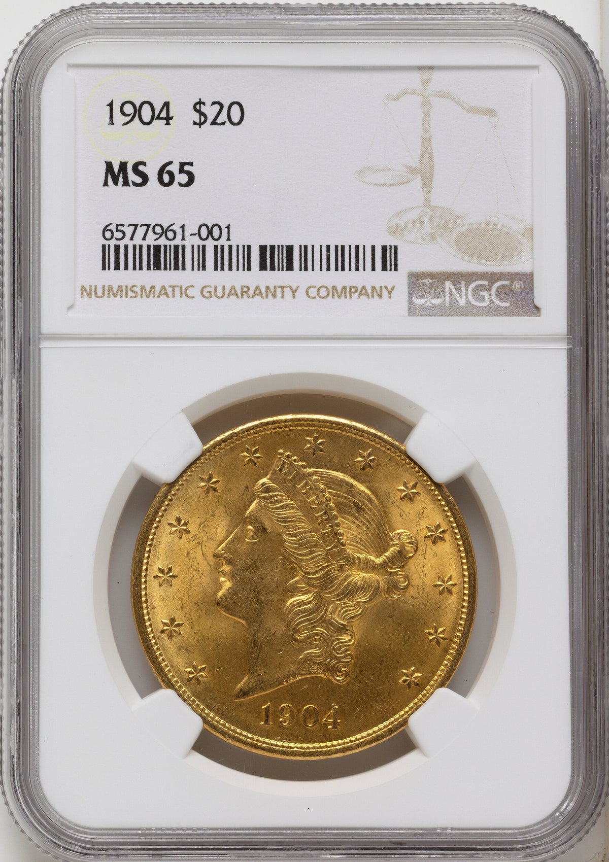 1904 $20 Liberty Liberty Double Eagle NGC MS65
