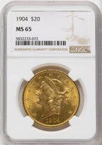 1904 $20 Liberty Liberty Double Eagle NGC MS65