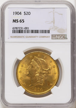 1904 $20 Liberty Liberty Double Eagle NGC MS65