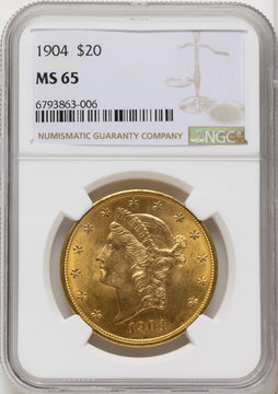 1904 $20 Liberty Liberty Double Eagle NGC MS65