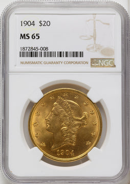 1904 $20 Liberty Liberty Double Eagle NGC MS65