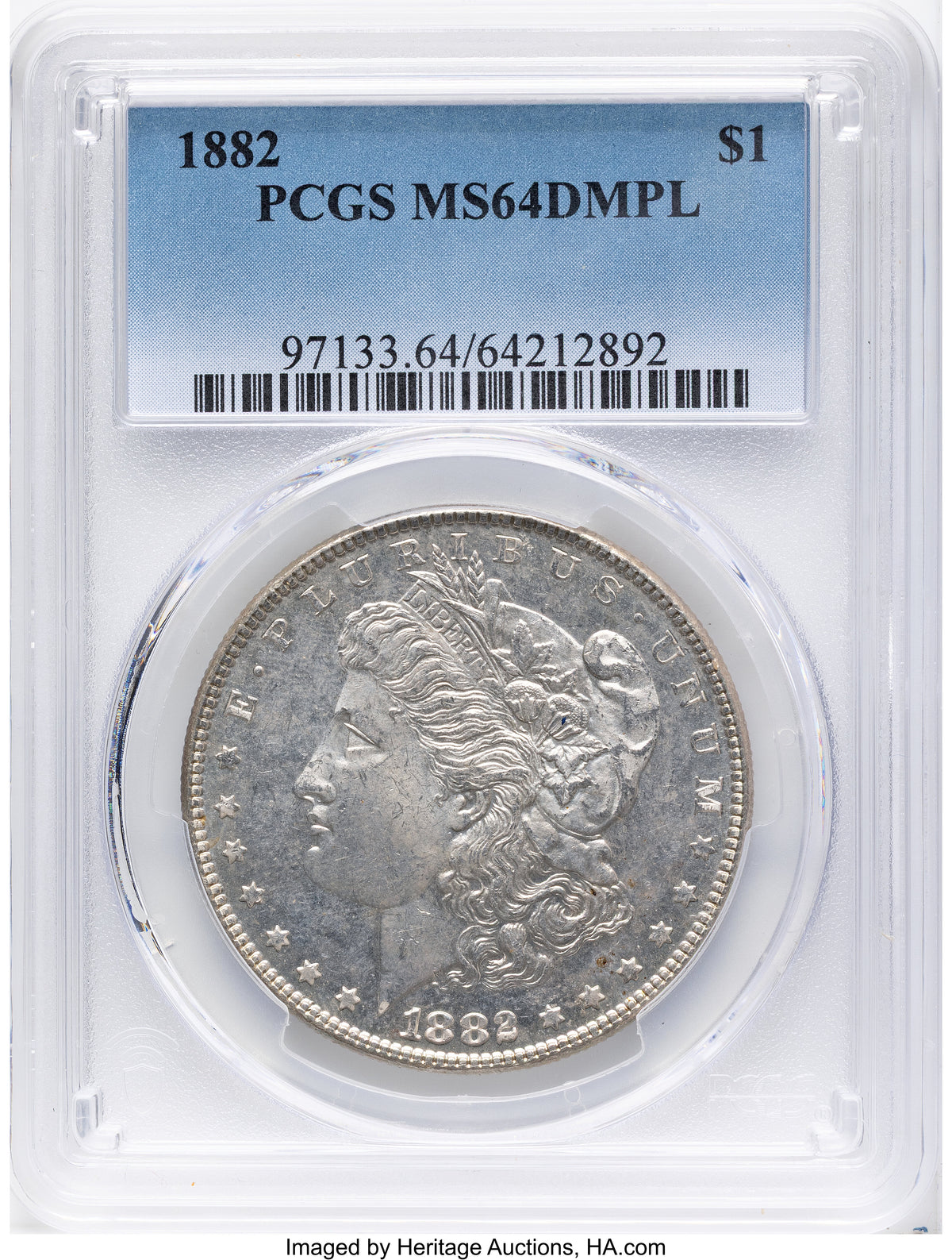 1882 DM Morgan Dollar PCGS MS64
