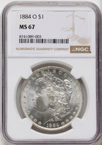 1884-O Morgan Dollar NGC MS67