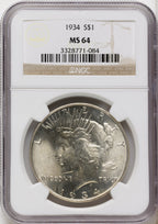 1934 Peace Dollar NGC MS64
