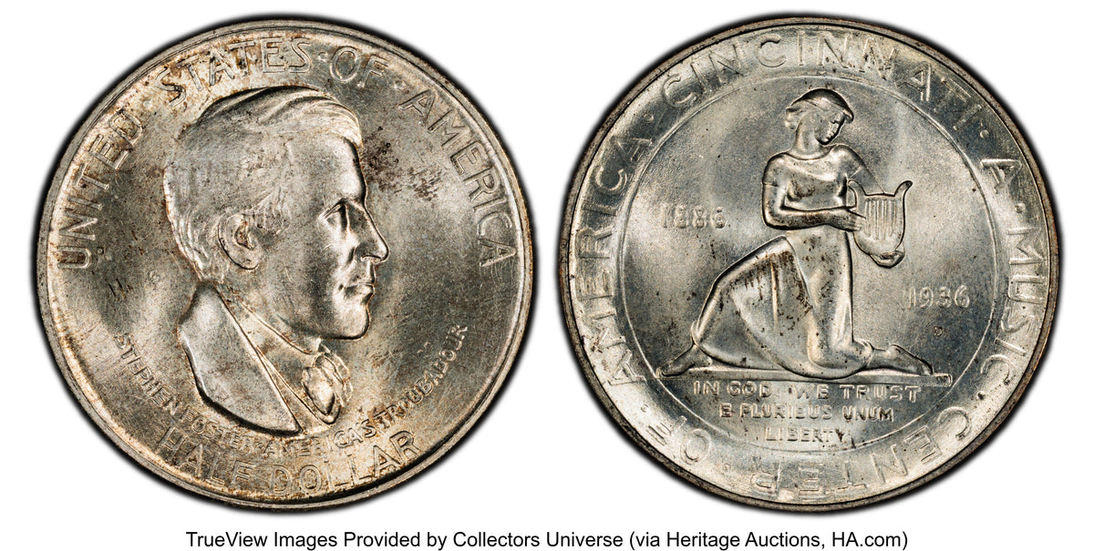 1936-D 50C Cincinnati Commemorative Silver PCGS MS67