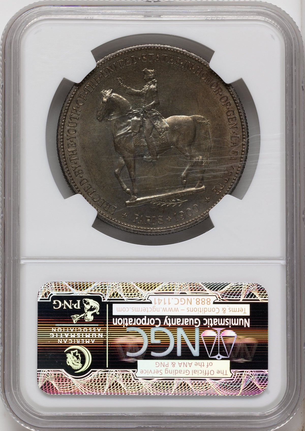 1900 Lafayette Dollar DuVall 3-D Commemorative Silver NGC MS64