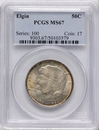 1936 50C Elgin Commemorative Silver PCGS MS67