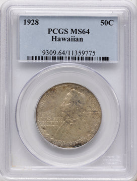 1928 50C Hawaiian Commemorative Silver PCGS MS64