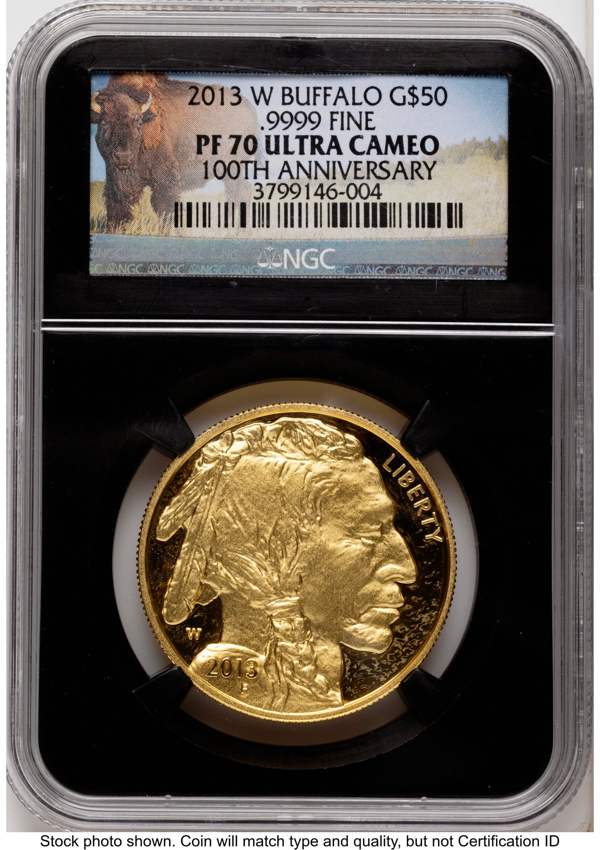 2013-W Proof Gold Buffalo 1 oz Bison Label NGC PF70