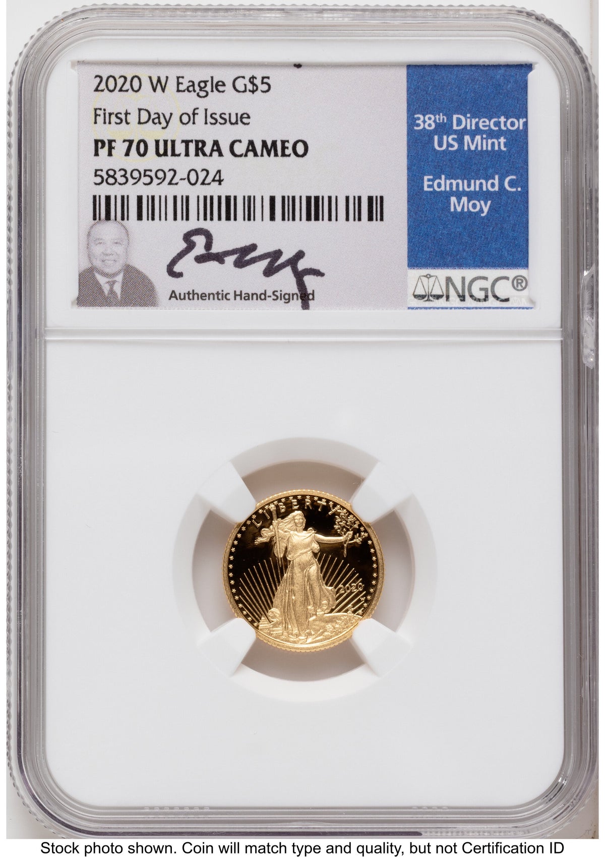 2020-W Proof Gold Eagle 1.85 oz FDI NGC PF70 Ed Moy