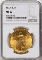 1924 $20 Saint Saint-Gaudens Double Eagle NGC MS67
