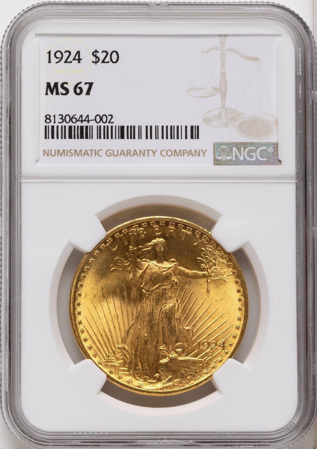 1924 $20 Saint Saint-Gaudens Double Eagle NGC MS67