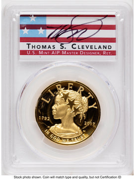 2017-W G$100 American Liberty High Relief WP Mint Hoard Thomas Cleveland PCGS PR70