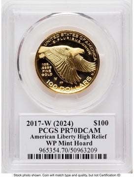 2017-W G$100 American Liberty High Relief WP Mint Hoard Thomas Cleveland PCGS PR70