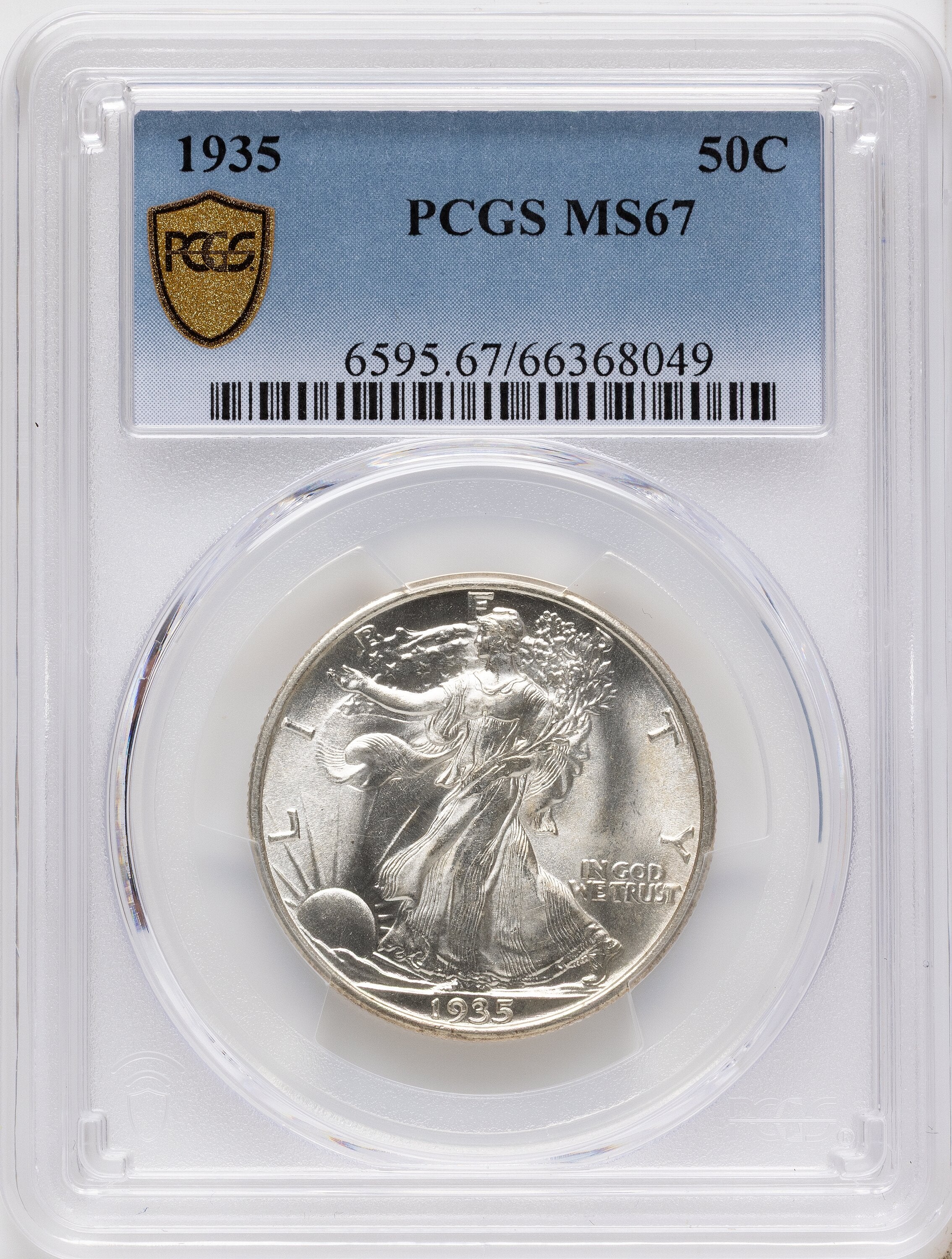 1935 50C Walking Liberty Half Dollar PCGS MS67