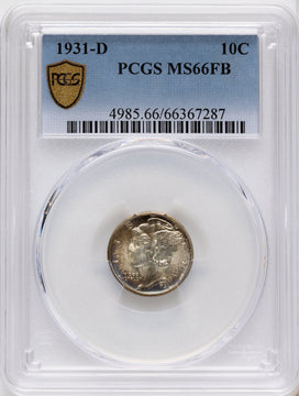 1931-D 10C FB Mercury Dime PCGS MS66
