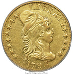 1798 $5 Lg Eagle Lg 8 14 Stars Rev Early Half Eagle PCGS AU55