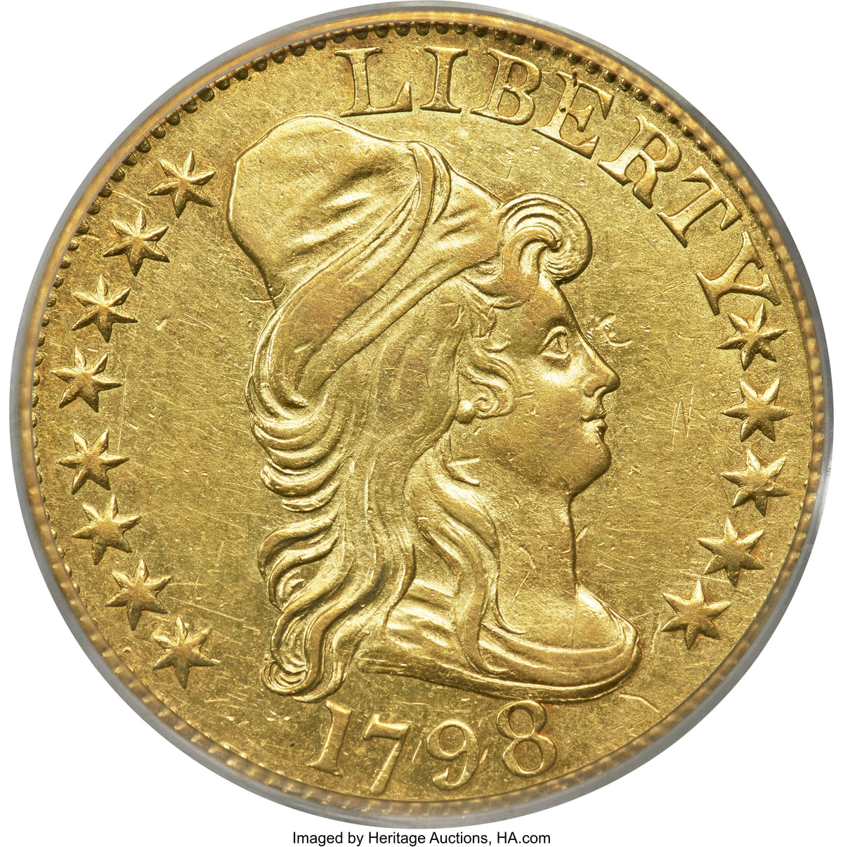 1798 $5 Lg Eagle Lg 8 14 Stars Rev Early Half Eagle PCGS AU55