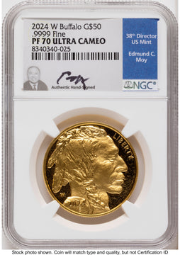 2024-W Proof Gold Buffalo 1 oz NGC PF70 Ed Moy