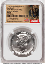 2026-W Palladium Eagle 1 oz Uncirculated AR America 250 John Hancock Label NGC MS70