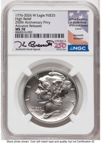 2026-W Palladium Eagle 1 oz Uncirculated AR Kenneth Bressett America 250 NGC MS70