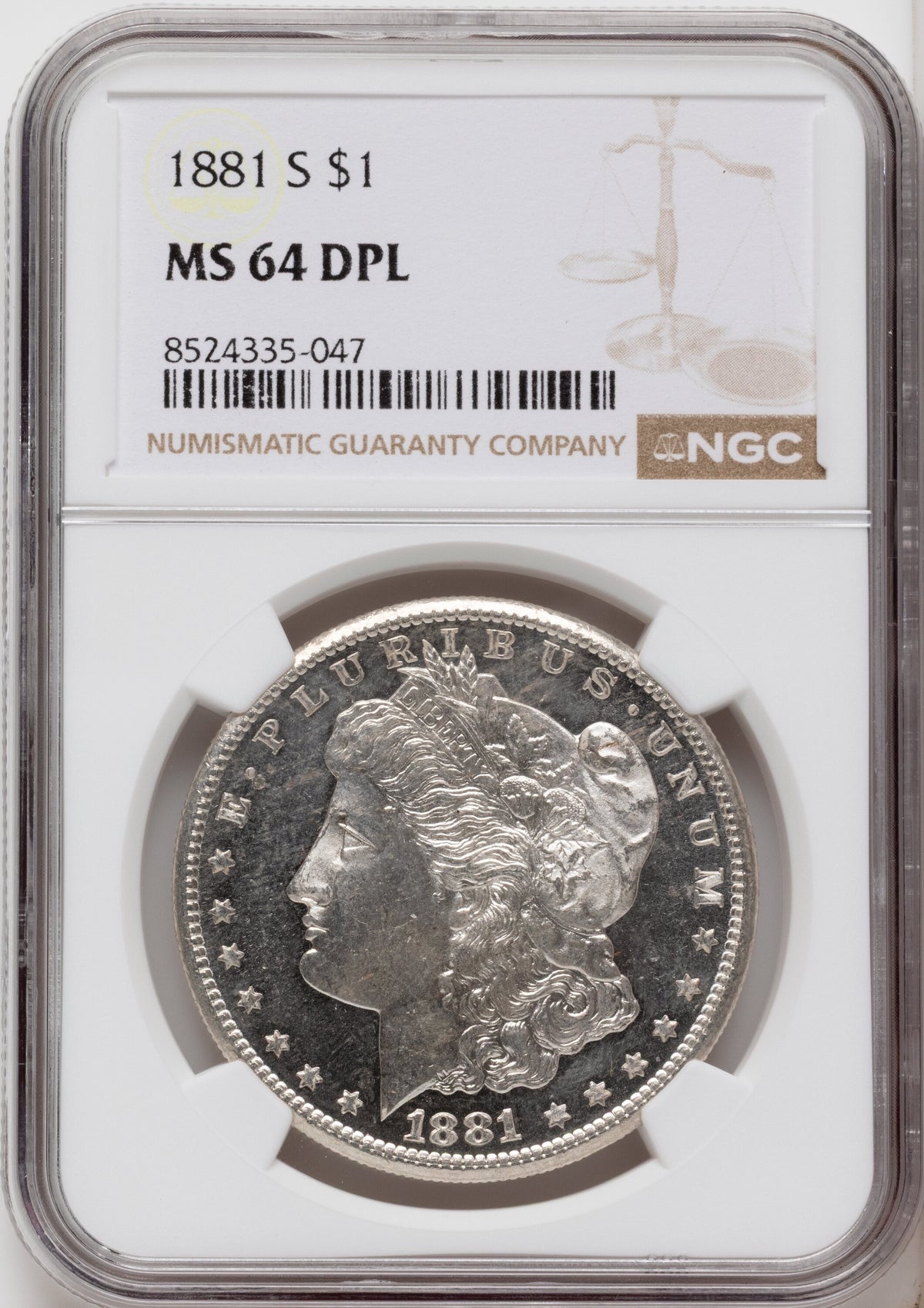1881-S DM Morgan Dollar NGC MS64