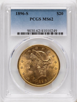 1896-S $20 Liberty Double Eagle PCGS MS62