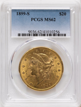 1899-S $20 Liberty Double Eagle PCGS MS62