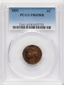 1891 1C RB Proof Indian Cent PCGS PR65