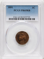 1891 1C RB Proof Indian Cent PCGS PR65