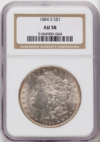 1884-S Morgan Dollar NGC AU58