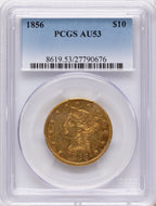 1856 $10 Liberty Eagle PCGS AU53