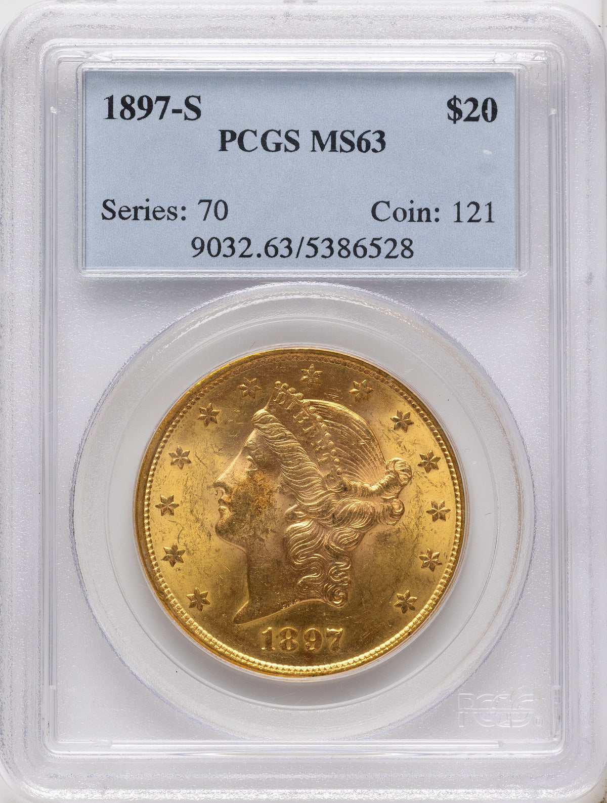 1897-S $20 Liberty Double Eagle PCGS MS63