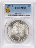 1896-S Morgan Dollar PCGS MS65