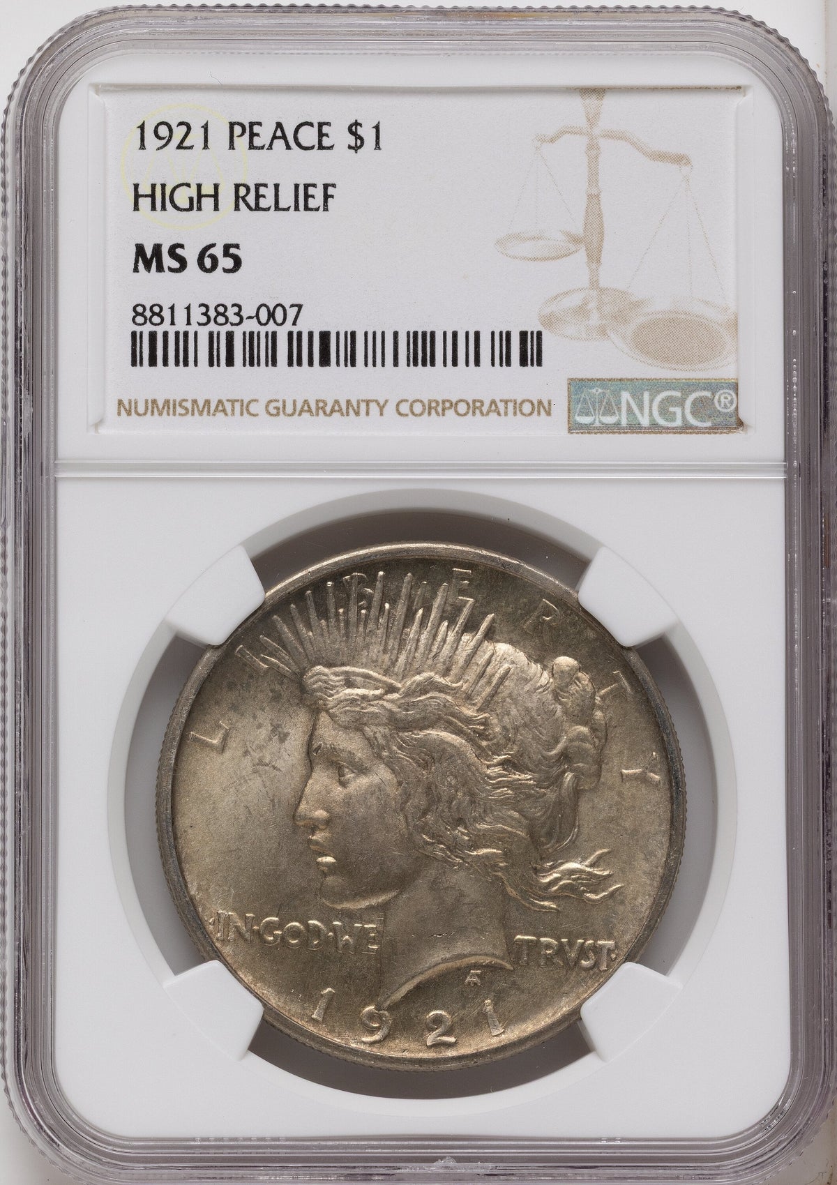 1921 Peace Dollar NGC MS65