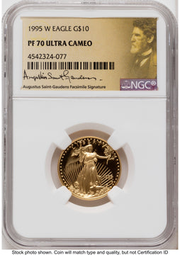 1995-W Proof Gold Eagle 1/4 oz Saint Gaudens Label NGC PF70