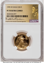 1995-W Proof Gold Eagle 1/4 oz Saint Gaudens Label NGC PF70