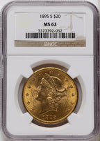 1895-S $20 Liberty Double Eagle NGC MS62