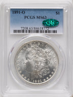1891-O CAC Morgan Dollar PCGS MS63