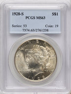 1928-S Peace Dollar PCGS MS63