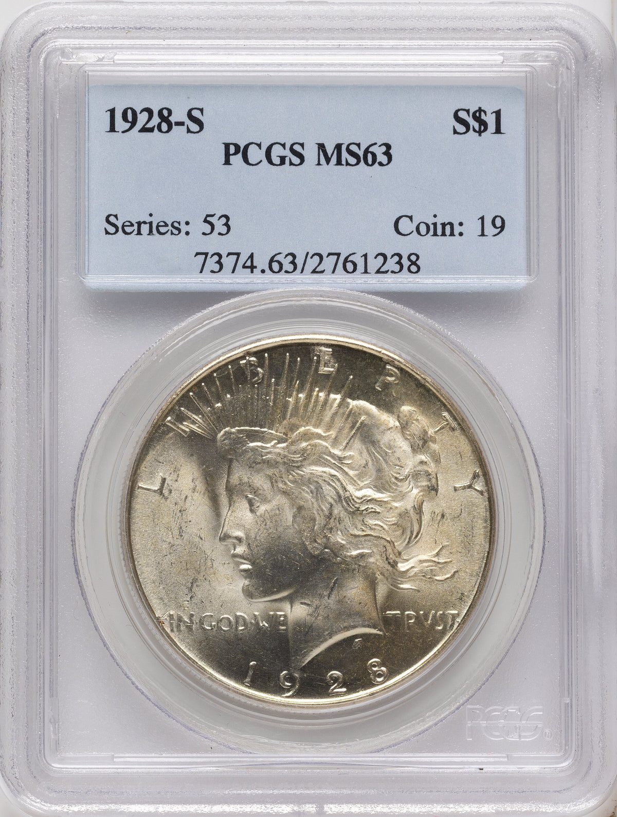 1928-S Peace Dollar PCGS MS63
