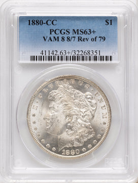 1880-CC $1 VAM 8 Morgan Dollar PCGS MS63+