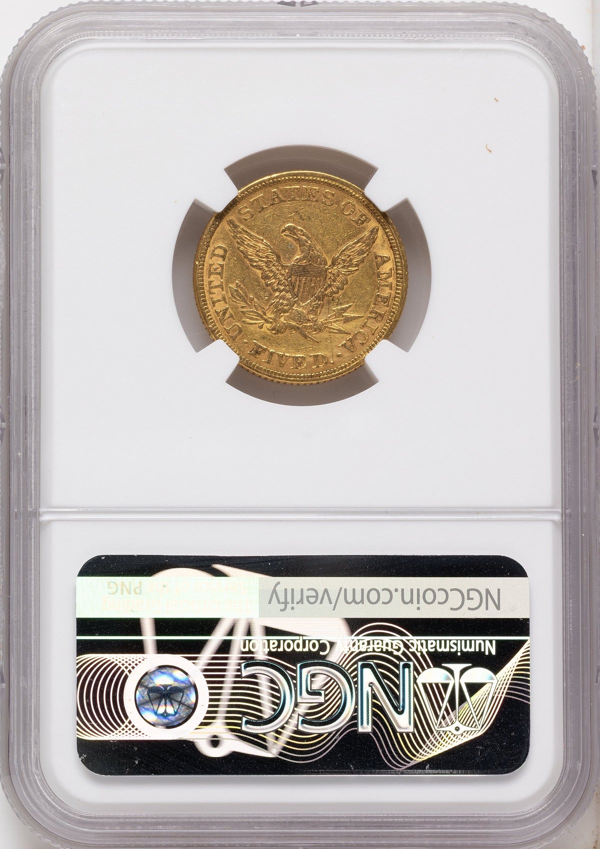 1858 $5 Liberty Half Eagle NGC AU53