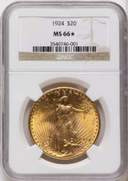 1924 $20 Saint Saint-Gaudens Double Eagle NGC MS66
