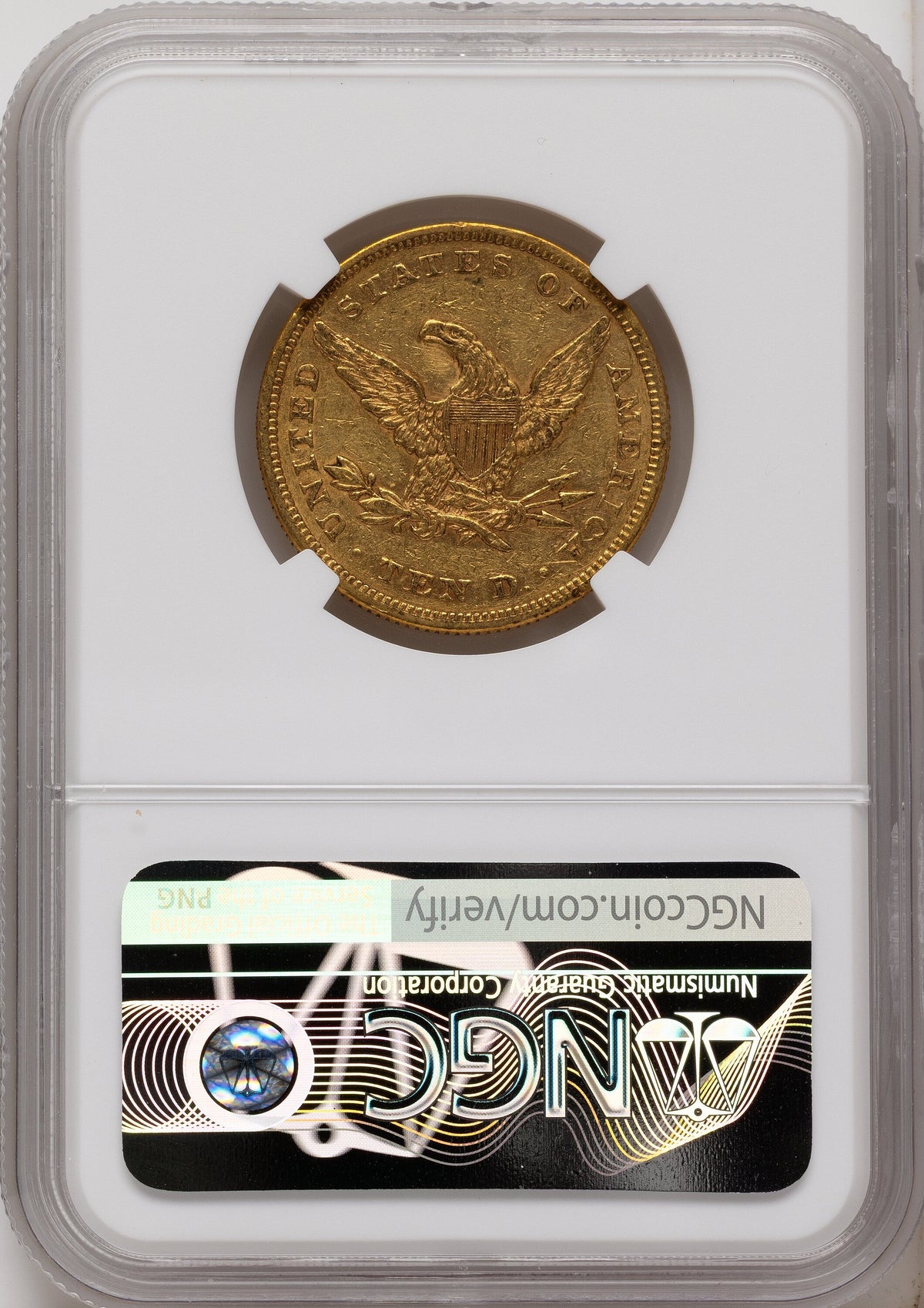 1860 $10 Liberty Eagle NGC AU55