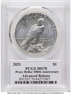 2021 6 Coin Morgan & Peace Dollar Set AR Thomas Cleveland Americana PCGS MS70
