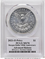 2021 6 Coin Morgan & Peace Dollar Set AR Thomas Cleveland Americana PCGS MS70